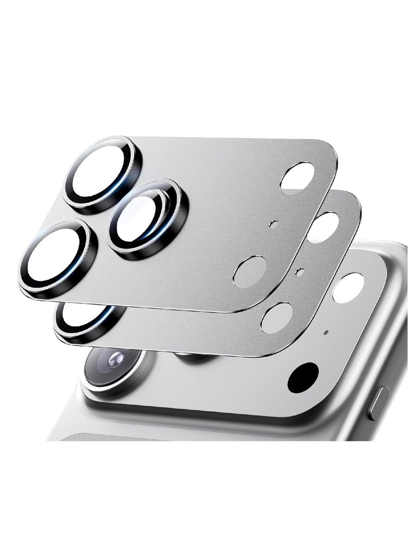 MOBM For iPhone 17 Pro Camera Protector Lens Cover silver Pack of 2 - Image 1